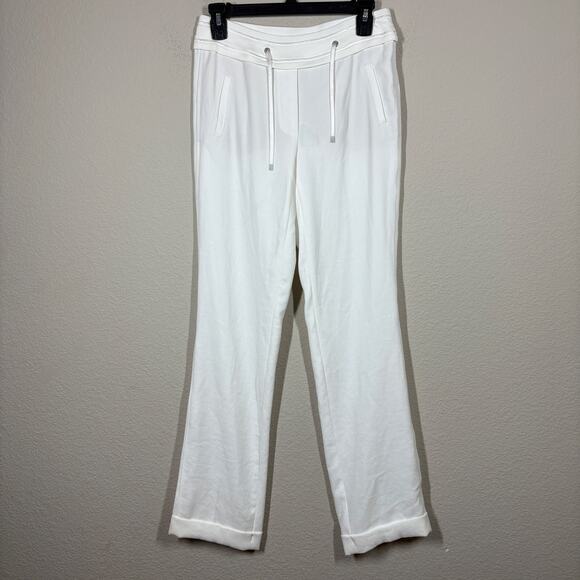 Beate Heymann Womens 34/XS US Drawstring Sweatpants White Cotton Blend Pull On - Picture 1 of 9